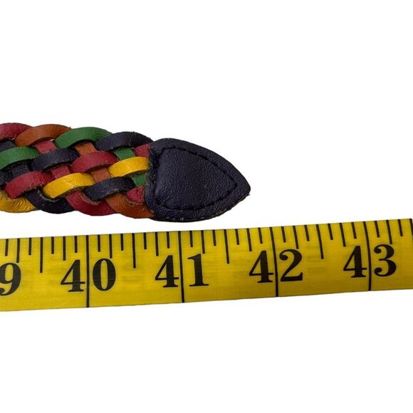 Vintage Genuine Leather Braided Multi Color Belt Size ML main image 15